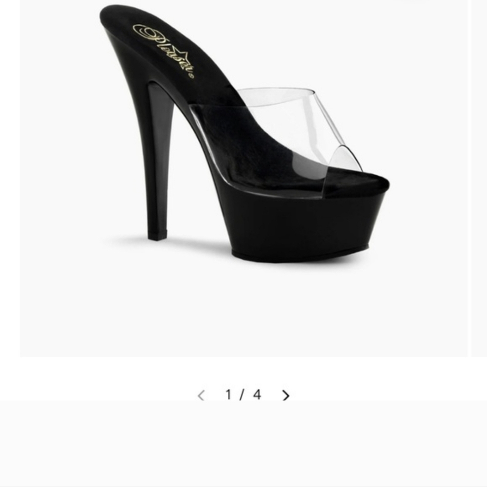Pleaser Black and Clear Platform Shoes